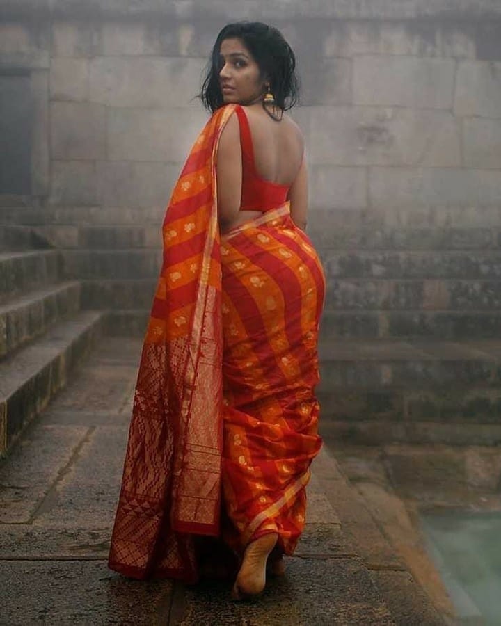 Actress rajisha vijayan hot pose in saree