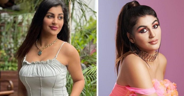 Actress yashika anandh glamour photos in red hot dress