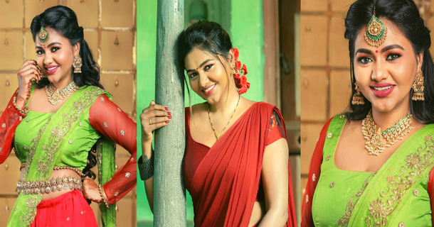 Actress shalu shammu hot photos in purple dress