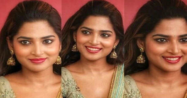 Actress anagha hot photos in pink glamour modern dress