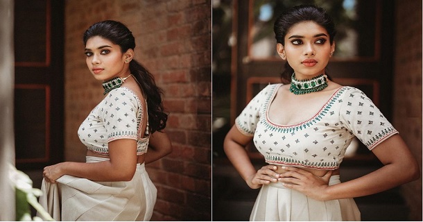 Actress dushara vijayan hot photos in modern dress dark coloured photoshoot