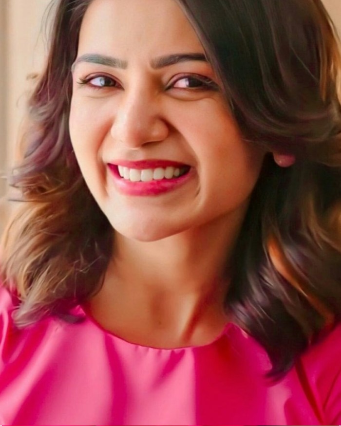 Actress samantha hot photos in pink doll dress