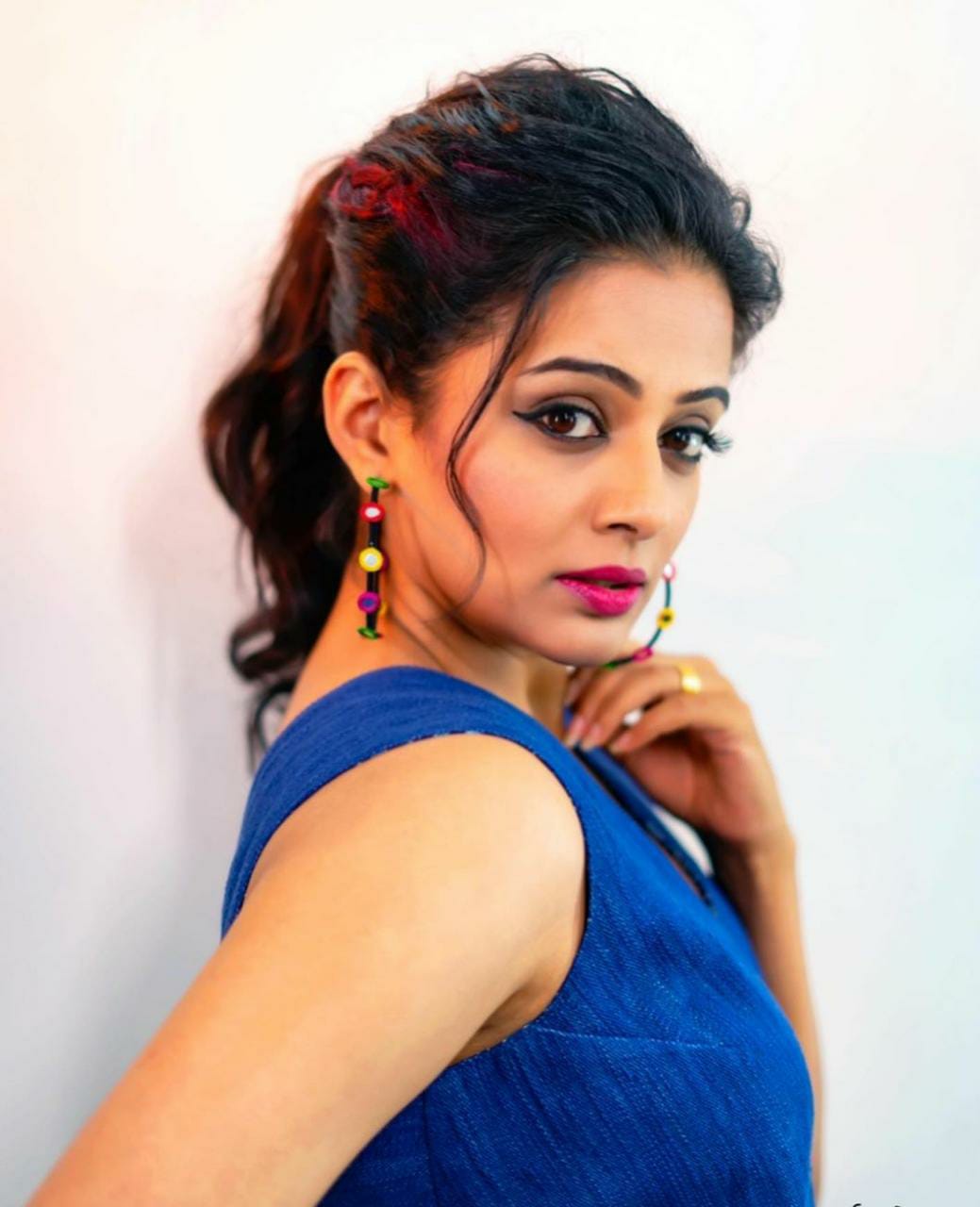 Actress priyamani hot photos in long blue maxi dress