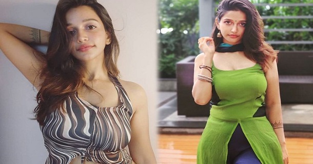 Actress anaika soti hot photos in low neck traditional chudithar