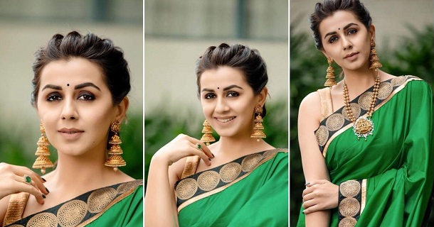 Actress nikki galrani hot photos in traditional wear saree
