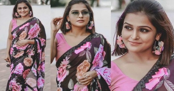 Actress ramya nambeesan hot photos in orange colour dress goes viral