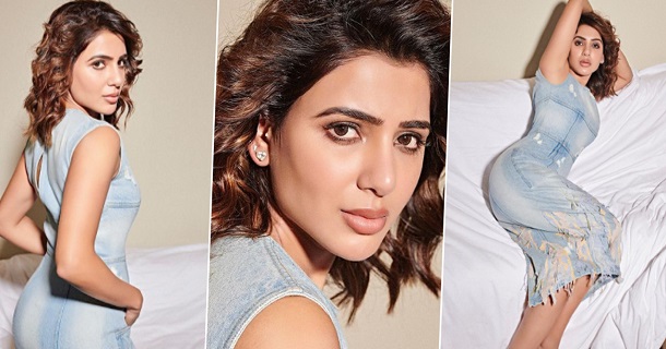 Actress samantha hot photos in orange full dress