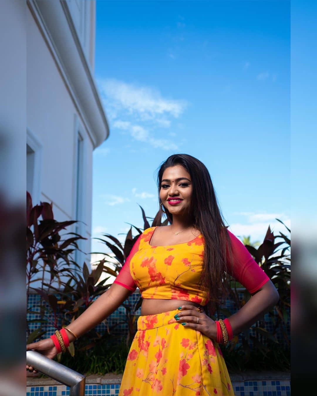 Actress shalu shammu hot photos in yellow coloured lehenga dress viral