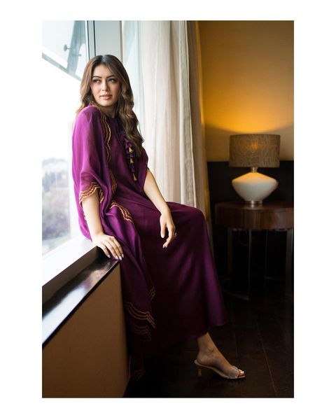 Actress hansika motwani hot photos in purple maxi dress