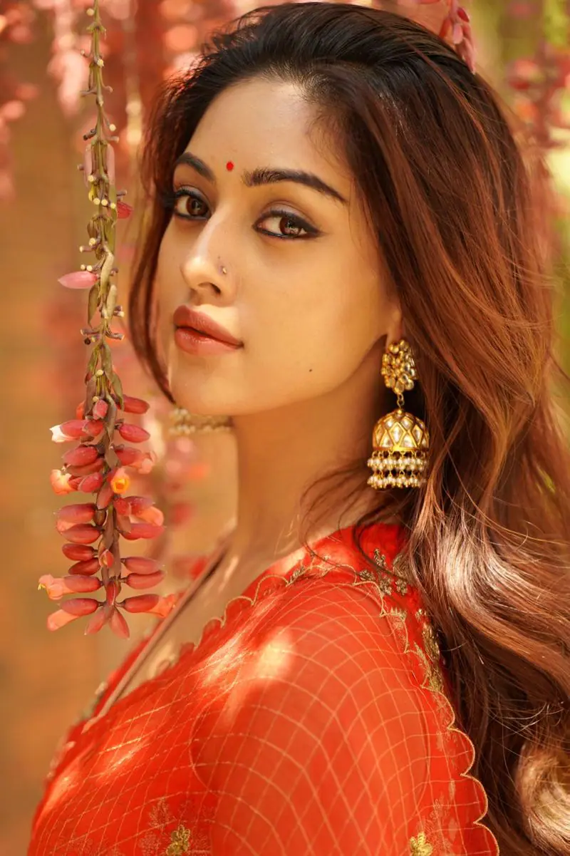 Actress anu emmanuel hot and glamour photos in red hot saree