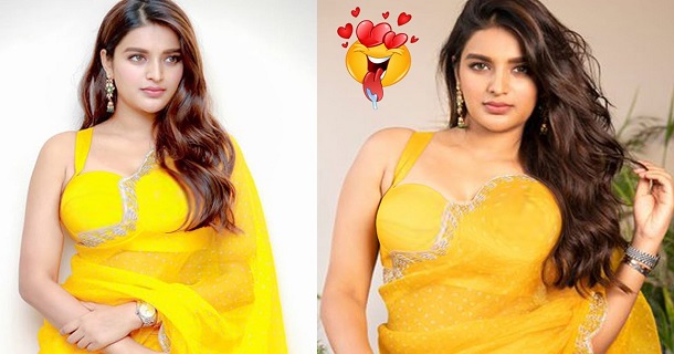 Actress nidhi agarwal hot photos in glamour half shirt goes viral on social media