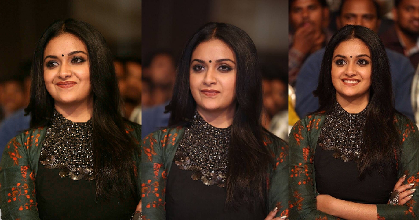 Keerthy suresh hot photos in mild green leaf color lehenga