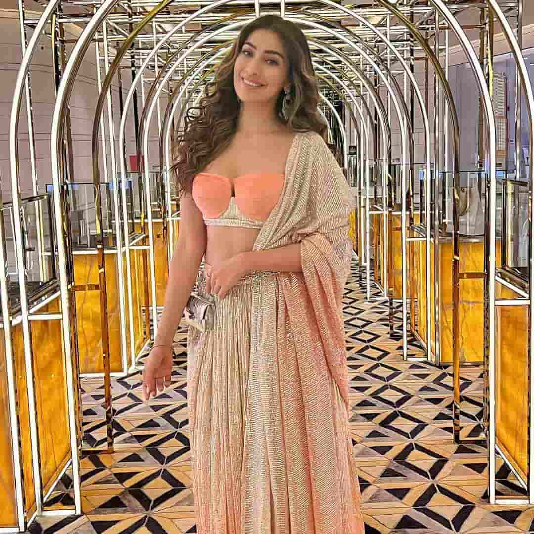 Rai lakshmi glamour show in grand lehenga celebration dress