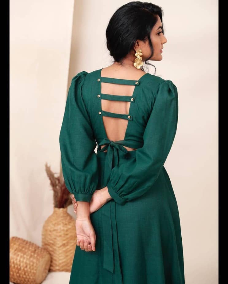Eesha rebba hot and glamour photos in green velvet dress