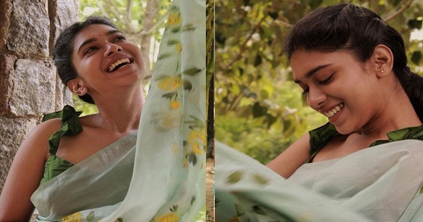 Dushara vijayan traditional photoshoot in half saree