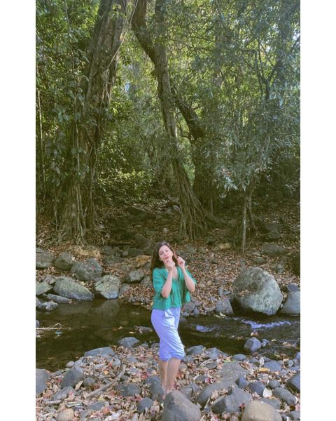 Madonna sebastian photoshoot in forest nature