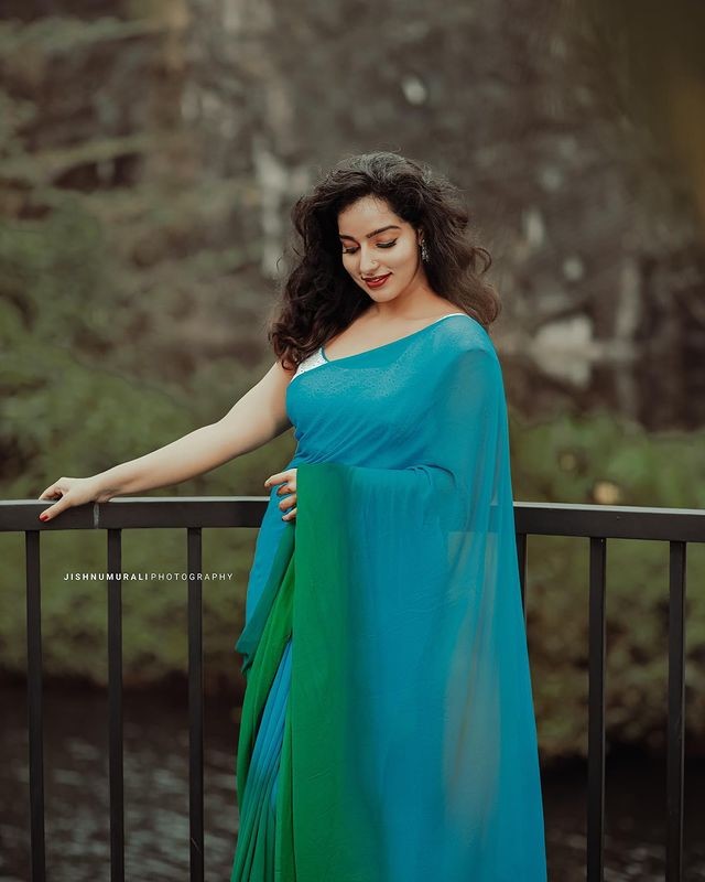 Malavika menon latest saree photos getting viral on internet
