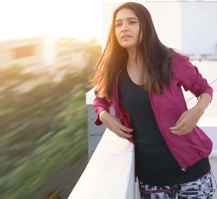 Vani bhojan yoga workout in terrace cute photos