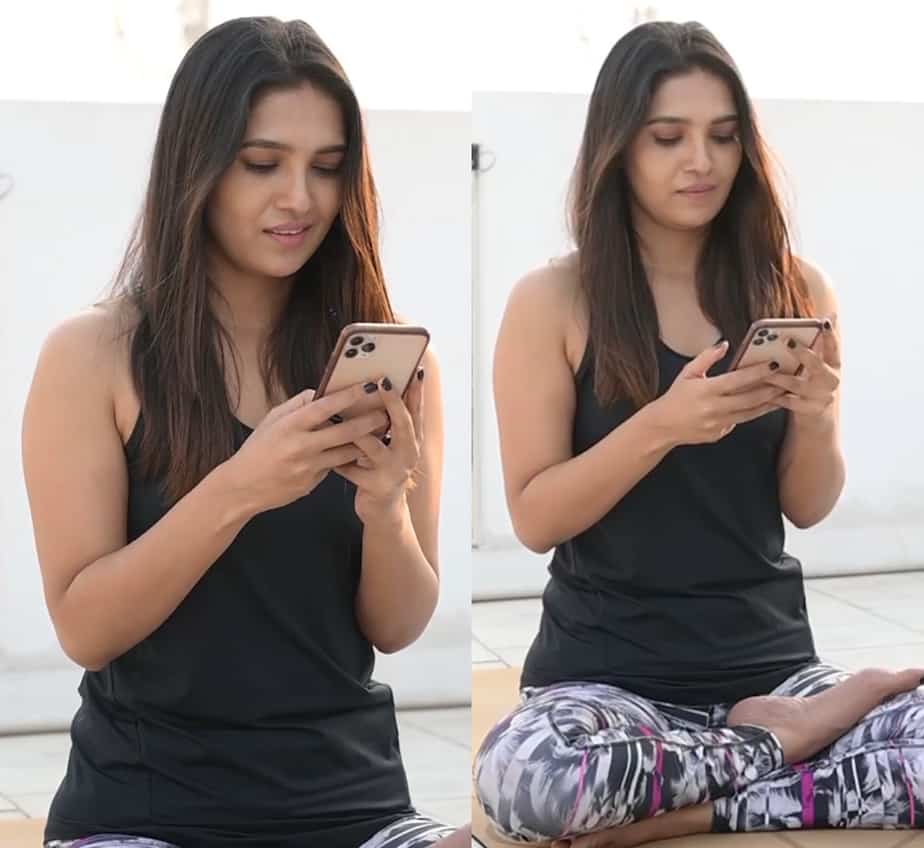 Vani bhojan yoga workout in terrace cute photos