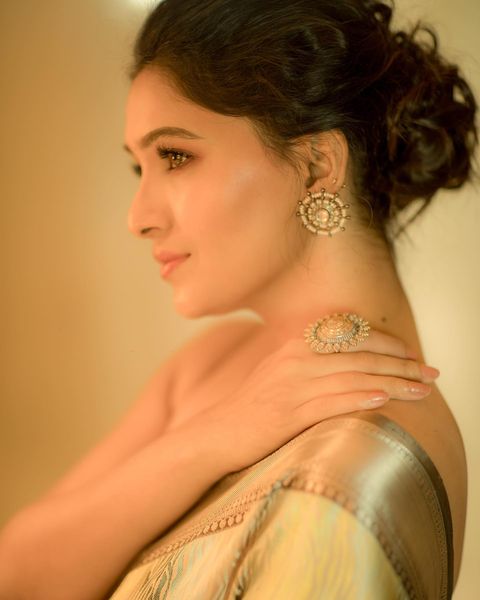 Actress vani bhojan posing in traditional saree photos gets viral