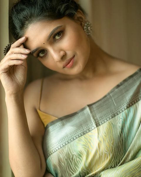 Actress vani bhojan posing in traditional saree photos gets viral