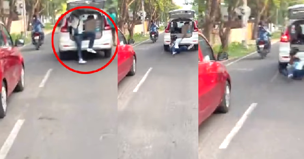 Cameraman fallen before actor vijay car viral video