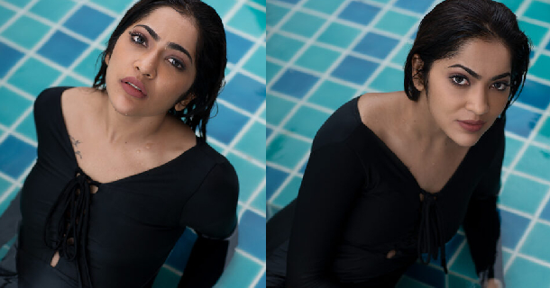 Vj ramya hot photos posing in short green dress