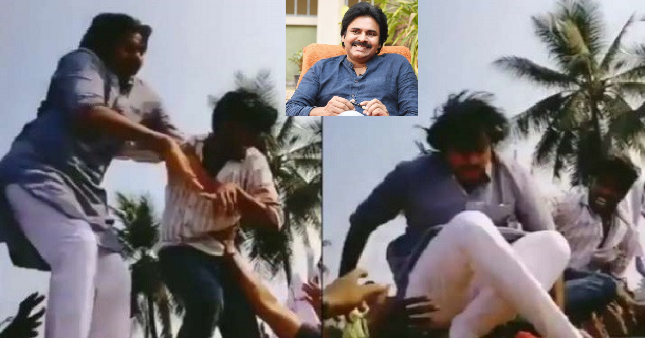 Telugu star actor pawan kalyan slipped off on car