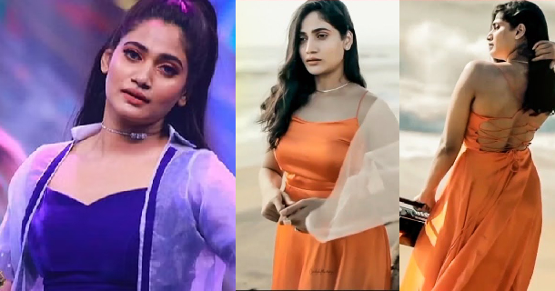 Losliya hot photoshoot in slim show getting likes and shares