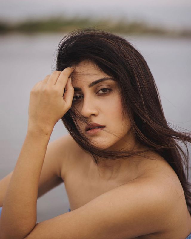 Dhanya balakrishna showing v shape deep neck open photos