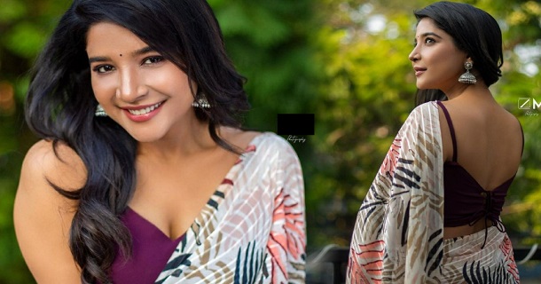 Sakshi agarwal photos in sunlight with black netted over coat dress