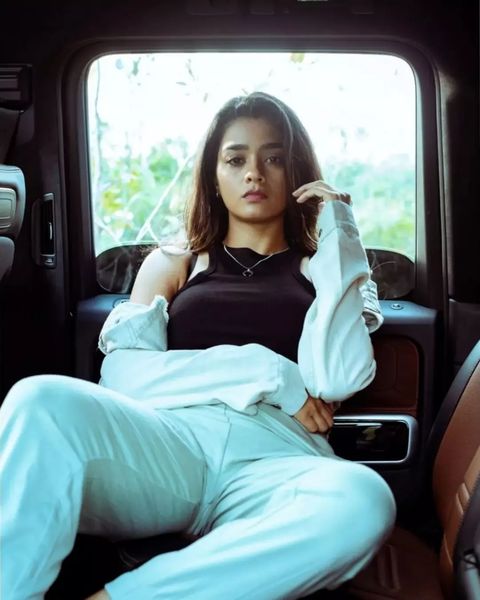 Actress gayathrie shankar posing hot inside car getting shares