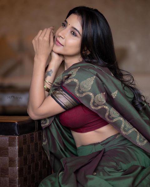 Sakshi agarwal posing in hot saree goes viral on social media