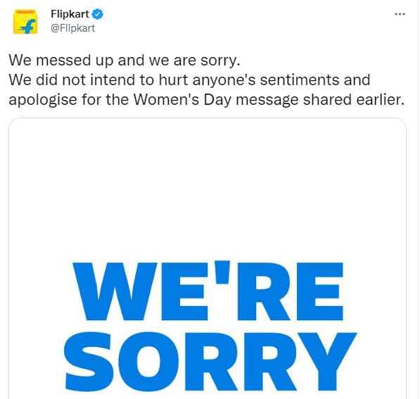 Flipkart asks sorry for the offer announced for women's day
