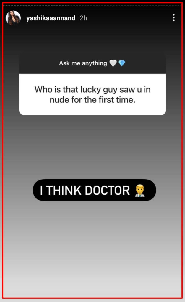 Yashika anandh answers her fans question with simple answer