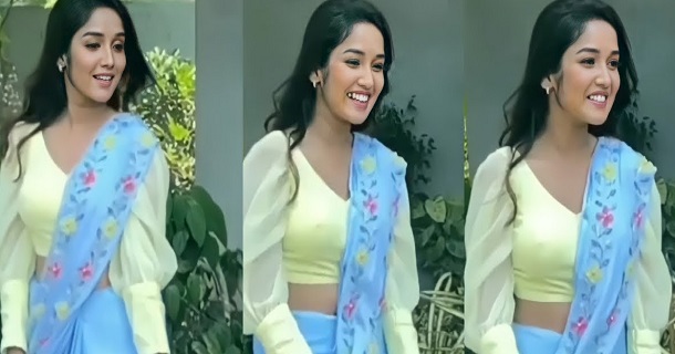 Anikha latest hot photos in saree along seaside
