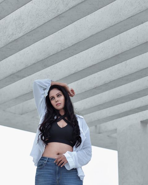 Chandhini hot photos in gamour modern dress getting viral