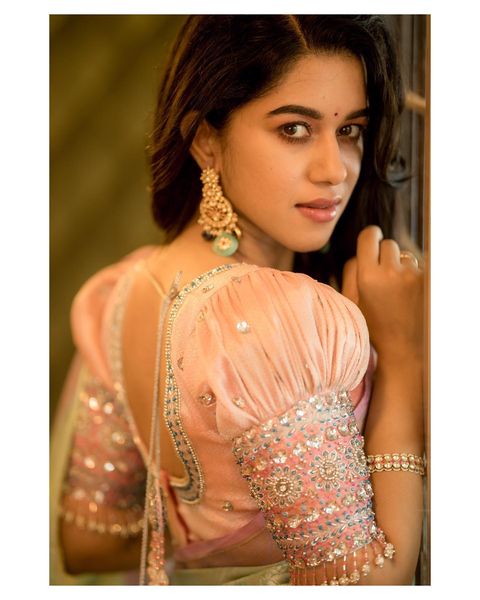 Mirnalini ravi hot photoshoot in light colour saree getting viral