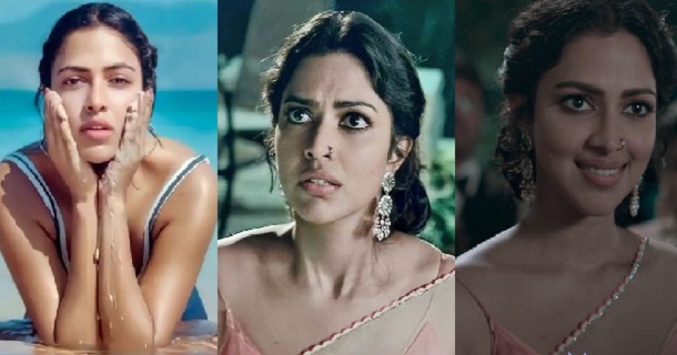 Amala paul photoshoot in beach sand and playing with waves