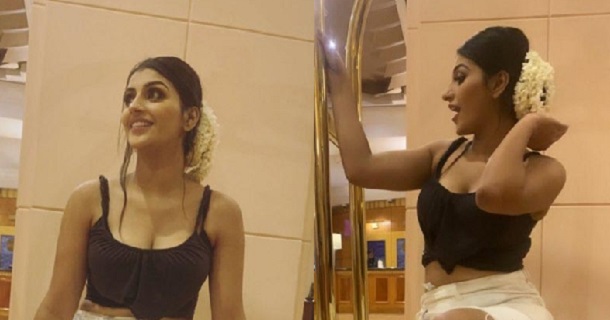 Yashika anandh latest photoshoot in brown colour dress