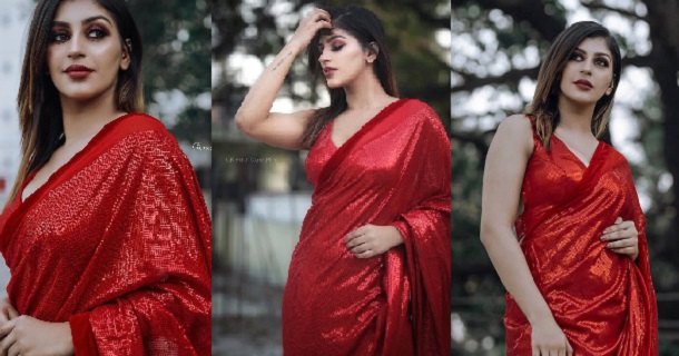 Yashika anandh hot latest photos in traditional half Saree