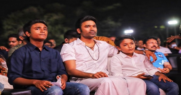 Dhanush sings for his sons in rock with raja