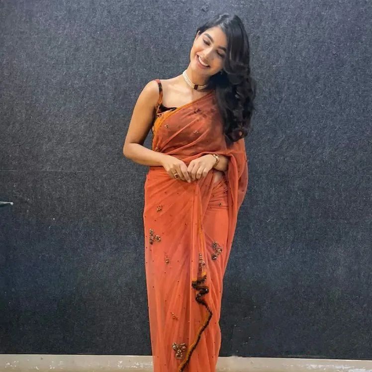 Pavithra lakshmi hot latest photos in transparent saree