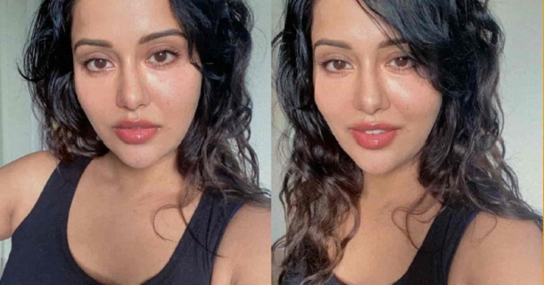 Raiza wilson showin low neck glamour in pink dress