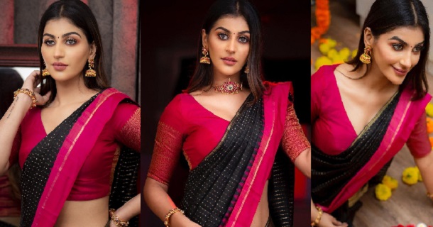 Yashika anandh latest hot purple lehenga photos