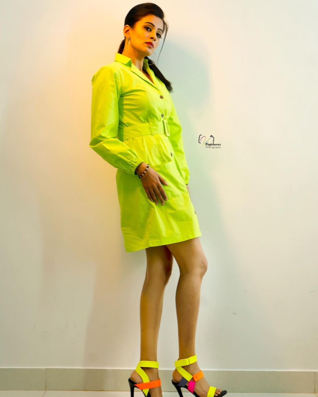 Priyamani hot single shirt green photos trending on internet