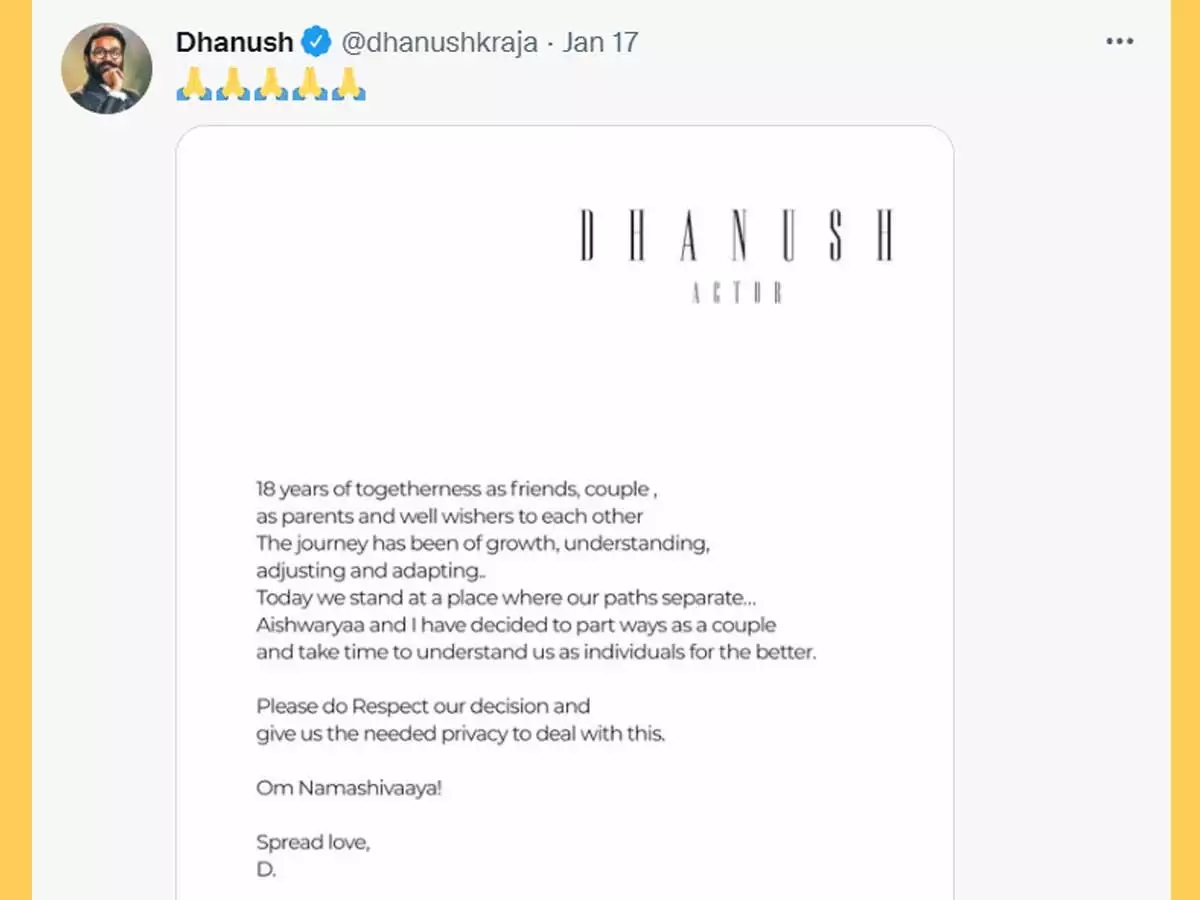Aiswarya changes her surname from dhanush to rajinikanth in social media accounts