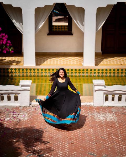 Sharanya turadi hot full gown swirl photos posted on social media