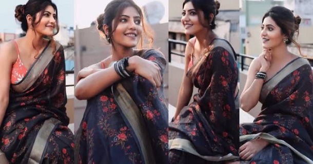 Athulya ravi hot posing in pink traditional half saree getting viral