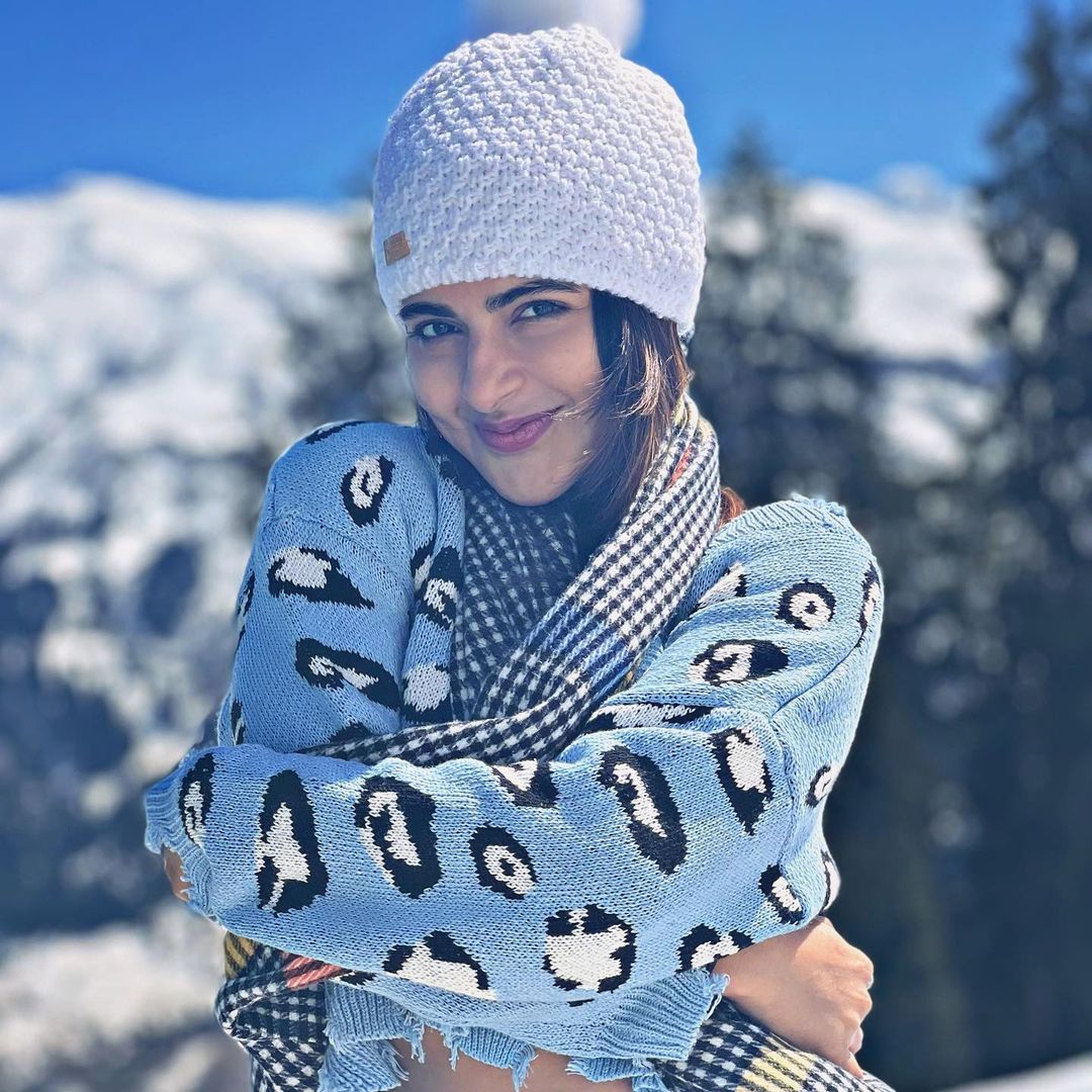 Iswarya menon hot posing in snow hills getting viral